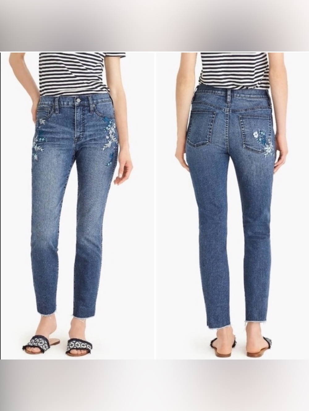 J Crew Vintage Straight Jean with Embroidery Sz 29